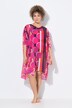 Tuniek, chiffon, stippen, oversized, V-hals, halve mouwen
