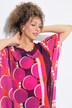 Tuniek, chiffon, stippen, oversized, V-hals, halve mouwen