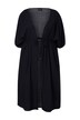 Kaftan, splérané stuhy, oversize, výstřih do V, krátké rukávy