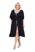 Kaftan, splérané stuhy, oversize, výstřih do V, krátké rukávy