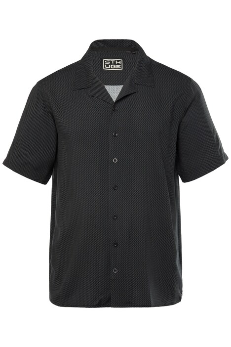 Košile STHUGE, krátké rukávy, Cuba límeček, plošný potisk, hranatý střih, do 8XL