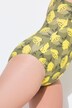 Maillot de bain une pièce. Sans bonnets souples. Motif citrons. Décolleté rond