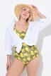 Maillot de bain une pièce. Sans bonnets souples. Motif citrons. Décolleté rond