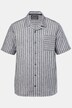 Streifenhemd, Halbarm, Leinenmix, Kuba-Kragen, kastiger Fit, bis 8 XL