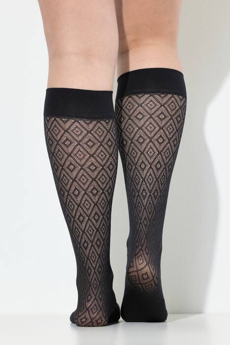 Chaussettes hautes et fines, motif losanges