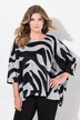 Maglione dal taglio oversize con fantasia zebrata e maniche a 3/4