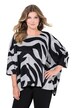 Svetr, oversize, zebra vzor, 3/4 rukávy