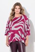 Maglione dal taglio oversize con fantasia zebrata e maniche a 3/4