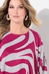 Maglione dal taglio oversize con fantasia zebrata e maniche a 3/4