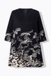 Longshirt, met print, ronde hals, keyhole, lange mouwen