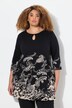 Longshirt, met print, ronde hals, keyhole, lange mouwen