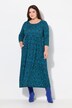 Robe en jersey coupe évasée, poches, décolleté en V et manches 3/4