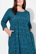 Robe en jersey coupe évasée, poches, décolleté en V et manches 3/4