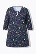 Longshirt, bloemen, A-lijn, ronde hals, 3/4-mouwen