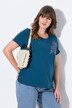 T-shirt, klaproosborduur, ronde hals, halve mouw, biologische katoen