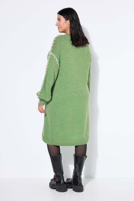 Strickkleid, oversized, Schmucknähte