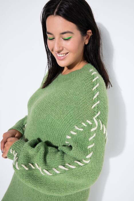 Strickkleid, oversized, Schmucknähte
