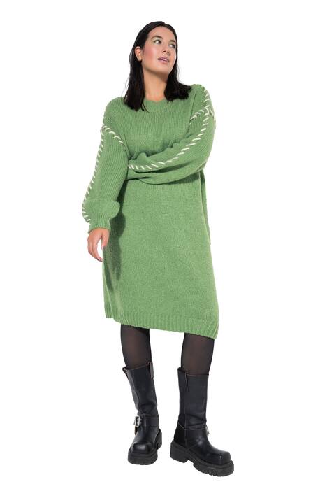 Úpletové šaty, oversize, ozdobné švy