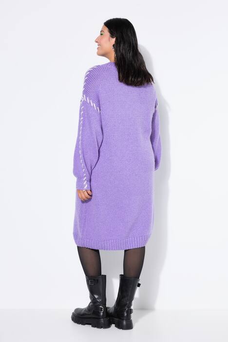 Strickkleid, oversized, Schmucknähte