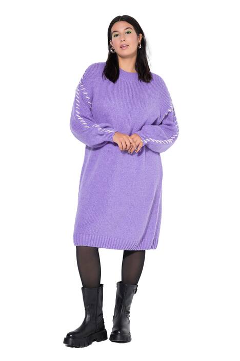 Úpletové šaty, oversize, ozdobné švy