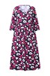 Žerzejové šaty, květy, A střih, kulatý výstřih, 3/4 rukávy, kapsy
