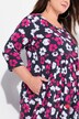 Robe en jersey à fleurs, poches, décolleté rond et manches 3/4, coupe évasée