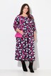 Robe en jersey à fleurs, poches, décolleté rond et manches 3/4, coupe évasée