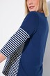 Tričko, pruhy, papírová lodička, lodiškový výstřih, 3/4 rukávy