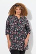 Robe en jersey motif cachemire, col tunisien et manches 3/4, coupe évasée
