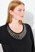 Trøje, Collier-dekoration, klassisk, rund hals, 3/4-ærmer