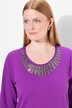 Trøje, Collier-dekoration, klassisk, rund hals, 3/4-ærmer