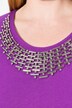 Trøje, Collier-dekoration, klassisk, rund hals, 3/4-ærmer