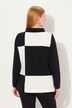 Sweat-shirt en modal mélangé à carreaux, col montant et manches longues