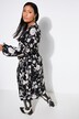 Robe portefeuille maxi, coupe Straight Shape, imprimé floral