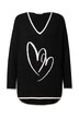 Svetr, pohodlný střih, motiv srdce