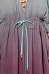 Kaftan, farvegradient, palmer, V-udskæring, korte ærmer