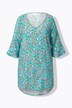 A-line 3/4-sleeve all-over print tunic