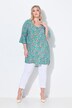 A-line 3/4-sleeve all-over print tunic