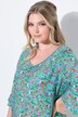 A-line 3/4-sleeve all-over print tunic
