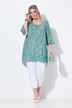 A-line 3/4-sleeve all-over print tunic