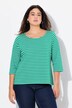 T-shirt rayé. Manches 3/4 et col rond. Coupe Classic
