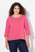 Camiseta de rayas horizontales, Classic, cuello redondo, manga 3/4