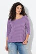 T-shirt rayé. Manches 3/4 et col rond. Coupe Classic