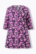 Floral Pintuck Knit 3/4 Sleeve Tunic