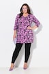 Floral Pintuck Knit 3/4 Sleeve Tunic