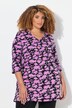 Floral Pintuck Knit 3/4 Sleeve Tunic