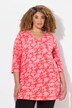 Floral Pintuck Knit 3/4 Sleeve Tunic