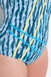 Maillot de bain sans bonnets souples. Passepoil et motif vagues. Matière recyclée