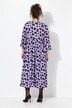Robe en jersey coupe évasée, décolleté rond et manches 3/4 avec volants