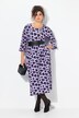 Robe en jersey coupe évasée, décolleté rond et manches 3/4 avec volants